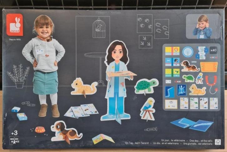 Janod - Een dag bij de dierenarts - speelset - nieuw, Kinderen en Baby's, Speelgoed | Educatief en Creatief, Nieuw, Bouwen, Ophalen of Verzenden