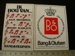 2x sticker bang & olufsen logo B&O ik hou van bach mozart, Verzamelen, Merk, Zo goed als nieuw, Verzenden