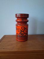 Vintage Gouda Vaas - Oranje, Gebruikt, Aardewerk of Porselein, Oranje, Ophalen of Verzenden
