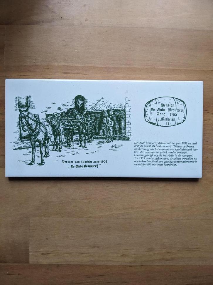 Mosa brouwerij tegel “De Oude Brouwerij Mechelen”, Antiek en Kunst, Antiek | Wandborden en Tegels, Ophalen of Verzenden