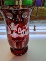 rode glazen vaas, Huis en Inrichting, Woonaccessoires | Vazen, Ophalen, Minder dan 50 cm, Rood, Glas