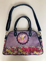 Mooie SNOOPY retro schoudertas / handtas / bowlingtas model, Ophalen of Verzenden, Gebruikt, Paars, Overige typen