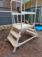 Verrijdbare platvorm/magazijntrap plateau op wielen, Doe-het-zelf en Verbouw, Ladders en Trappen, Ophalen, Trap, Zo goed als nieuw