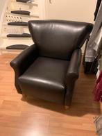 Bruine leren fauteuil, Ophalen, Zo goed als nieuw, 75 tot 100 cm, Leer