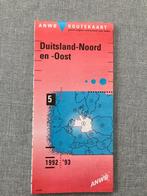 ANWB Routekaart Duitsland-Noord en -Oost 1992-93, Overige typen, Ophalen of Verzenden, Zo goed als nieuw, Duitsland