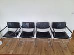 4 Arco eettafel stoelen, Ophalen, Gebruikt, Zwart, Metaal