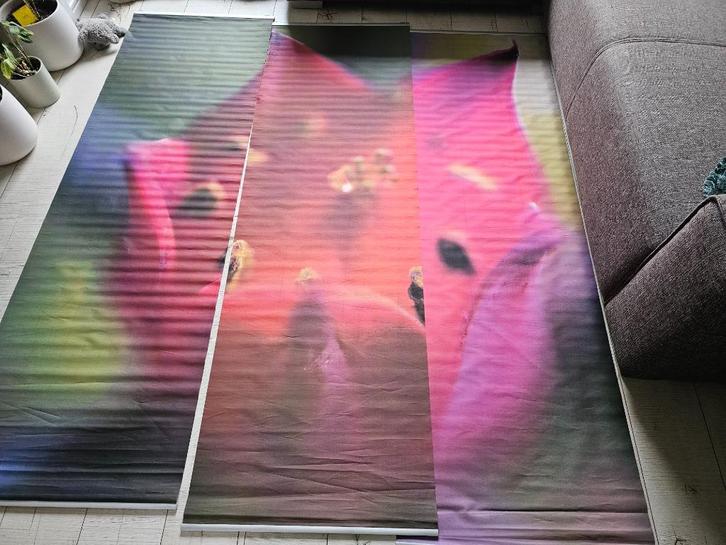 Paneelgordijnen - rails en 2 sets van 3 panelen, Huis en Inrichting, Stoffering | Gordijnen en Lamellen, Gebruikt, 150 tot 200 cm