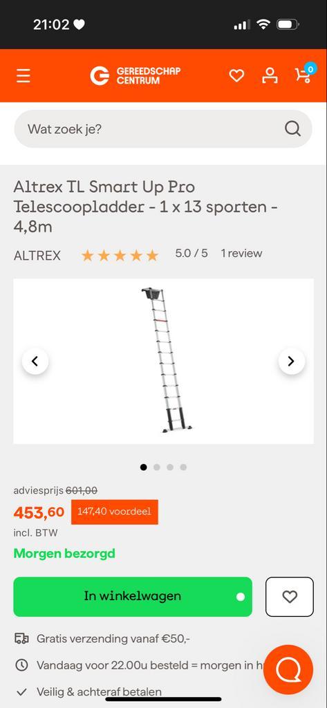 Altrex Smart Up Pro Ladder - Nieuw in verpakking, Doe-het-zelf en Verbouw, Ladders en Trappen, Nieuw, Ladder, 4 meter of meer