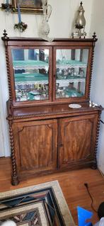 Antiek buffetkastje, Hollands biedermeier, Mahonie 1860, Ophalen