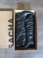 Nieuw in doos leren laarzen merk Sacha maat 40, Hoge laarzen, Zwart, Nieuw, Ophalen of Verzenden