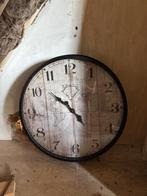 Grote Wandklok Wereldkaart - 80cm, Ophalen, Gebruikt, Analoog, Wandklok