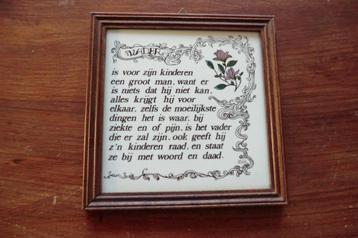 tegeltje - Vader, is voor zijn kinderen een groot man, ... beschikbaar voor biedingen