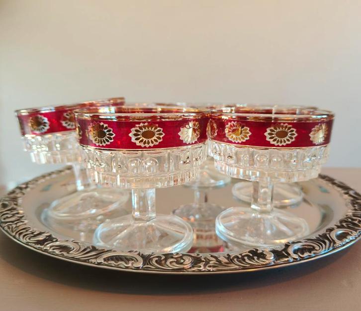 Vintage glazen set Stampi Francolini, Antiek en Kunst, Antiek | Glas en Kristal, Ophalen of Verzenden