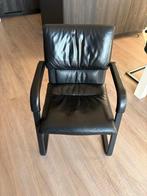 Zwarte lederen stoelen - comfortabel en stevig, Huis en Inrichting, Ophalen, Gebruikt, Zwart, Leer