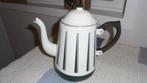 creme/donkergroen emaille theepot/koffiekan H20cm, Antiek en Kunst, Antiek | Emaille, Ophalen of Verzenden