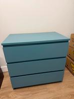 IKEA Malm Turquoise Ladekast - 3 Laden, Ophalen, Metaal, Gebruikt, Ikea malm