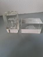 Glasdecoratie Dolfijn & Zeilboot, Antiek en Kunst, Antiek | Glas en Kristal, Ophalen of Verzenden