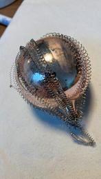 Vintage antieke kerstbal, roze leonisch draad, Diversen, Kerst, Ophalen of Verzenden