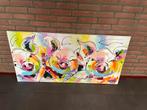 Kleurrijk schilderij - Varkens - 140x70cm, Antiek en Kunst, Ophalen