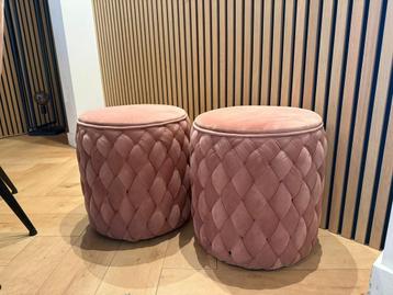 Riviera Maison Athens Poef Rosé Stain Velvet Luxe Als Nieuw beschikbaar voor biedingen