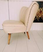Vintage club  cocktail stoel skai wit beige, Ophalen, Gebruikt, Wit, Eén