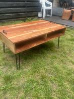 Designer Salontafel Hout/Metaal, Ophalen, 100 tot 150 cm, 50 tot 100 cm, Zo goed als nieuw
