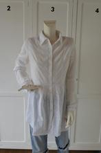 0039 Italy tuniek / lange blouse maat M katoen, Maat 38/40 (M), Verzenden, Wit, Zo goed als nieuw