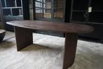 Eettafel Japandi Ovaal donker bruin Mangohout 200/240 cm