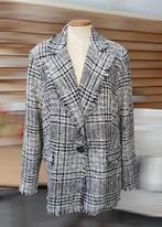* Ms Mode Tweed blazer jasje mt 46 zwart wit Zgan *, Kleding | Dames, Zwart, Maat 46/48 (XL) of groter, Ophalen of Verzenden, Zo goed als nieuw