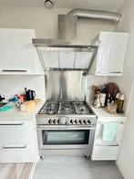 Oud ijzer: Gasfornuis, afzuigkap en wandpaneel - Ophalen!, Witgoed en Apparatuur, Ophalen of Verzenden, Gebruikt, 200 tot 400 m³ per uur