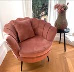 Oudroze fluwelen fauteuil, Huis en Inrichting, Fauteuils, Ophalen, Minder dan 75 cm, Stof, Zo goed als nieuw