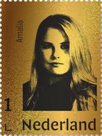 Officiële Gouden Postzegel Kroonprinses Amalia 2020  2x, Ophalen of Verzenden