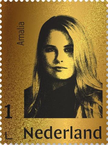 Officiële Gouden Postzegel Kroonprinses Amalia 2020  2x beschikbaar voor biedingen