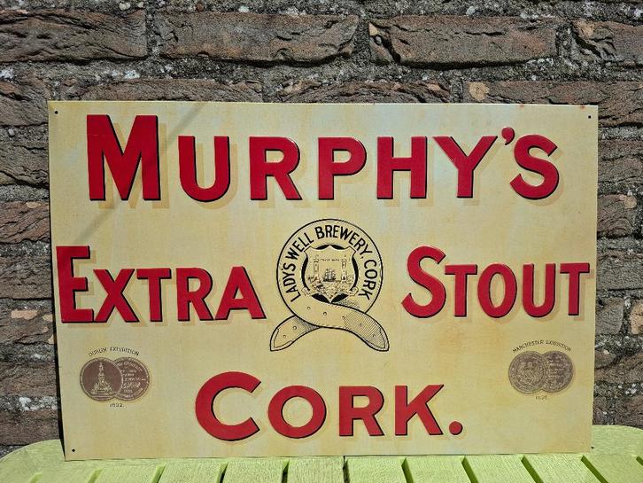 Groot Reclamebord Murphy Stout (bier) 60 x 40 cm, Verzamelen, Biermerken, Nieuw, Reclamebord, Plaat of Schild, Overige merken