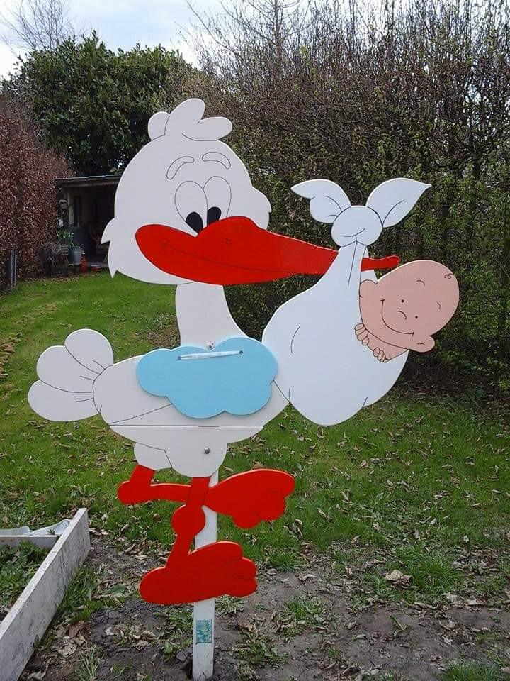 Geboortebord,  ooievaar, kraamversiering, landingsplaats, Kinderen en Baby's, Kraamcadeaus en Geboorteborden, Gebruikt, Ophalen of Verzenden