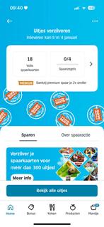 AH uitjeszegels (18 volle spaarkaarten), Tickets en Kaartjes, Eén persoon, Kortingsbon, Overige typen