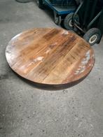 Salontafel ijzer met mango hout, Huis en Inrichting, Tafels | Salontafels, 50 tot 100 cm, Rond, Zo goed als nieuw, Minder dan 50 cm