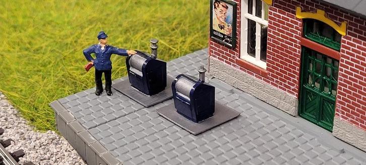 3D Geprinte ondergrondse afval container H0 (19), Hobby en Vrije tijd, Modeltreinen | H0, Nieuw, Brug, Tunnel of Gebouw, Gelijkstroom of Wisselstroom