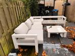 Te koop , loungebank kleur wit aluminium, Tuin en Terras, Tuinsets en Loungesets, Gebruikt, 6 zitplaatsen, Bank, Aluminium