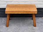 Eiken bijzettafel / plantentafeltje / voetenbankje.., Ophalen of Verzenden, Gebruikt, Hout