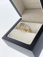 14 Karaat Gouden Ring Meander Motief ca 0.30 ct Diamant, Onbekend, Ophalen of Verzenden, Onbekend, Onbekend