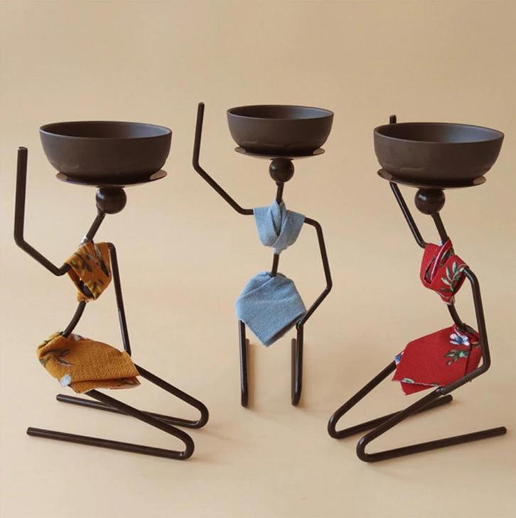 Afrikaanse Kandelaar Beeldje Poppetje Figuur Vrouwen Afrika, Huis en Inrichting, Woonaccessoires | Kandelaars en Kaarsen, Nieuw