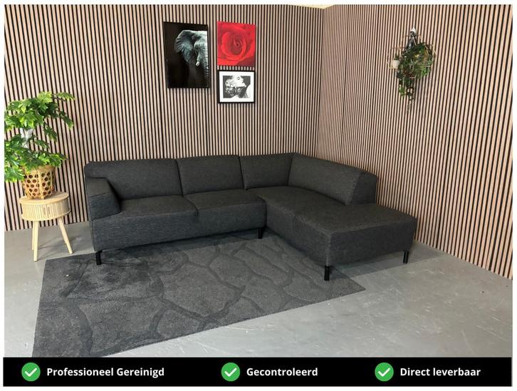 GRATIS LEVERING Hoekbank Antraciet 260x205 REFURBISHED, Huis en Inrichting, Banken | Bankstellen, Zo goed als nieuw, Hoekbank