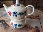 Boerenbont theepot met stoofje, Huis en Inrichting, Overige typen, Ophalen of Verzenden, Zo goed als nieuw, Aardewerk