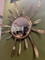 Zonnespiegel zonspiegel retro / vintage goudkleurig, Antiek en Kunst, Antiek | Spiegels, Minder dan 100 cm, Minder dan 50 cm, Rond