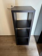 IKEA KALLAX kast 3 vakken zwartbruin, Huis en Inrichting, Ophalen, Zo goed als nieuw