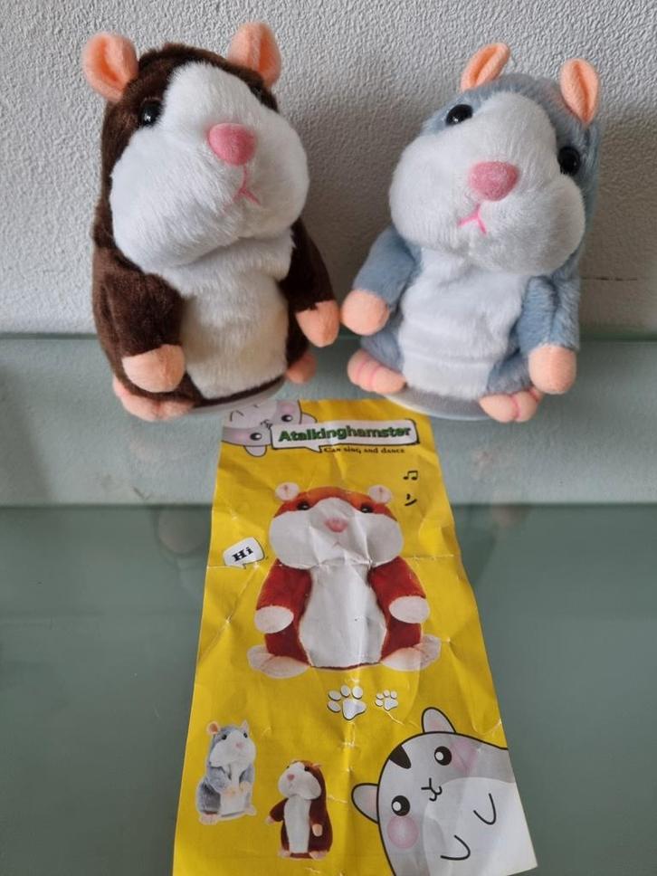 2x,PRATENDE HAMSTER,16cm,Interactief,Record/Danst,Nieuw!, Kinderen en Baby's, Speelgoed | Knuffels en Pluche, Nieuw, Overige typen