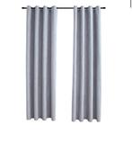 Gordijn verduisterend met metalen ringen 2 st 140x245 cm, 200 cm of meer, Info@bargains-by-dj.nl, Nieuw, Ophalen of Verzenden