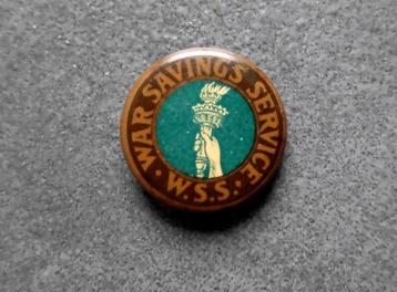 Oude button US War Saving Service WSS Eerste Wereldoorlog beschikbaar voor biedingen