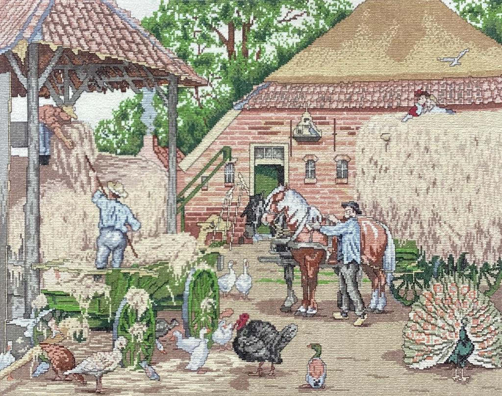 Borduurwerk, zijde, Hooi komt binnen, Jetses, vintage, Hobby en Vrije tijd, Borduren en Borduurmachines, Ophalen, Gebruikt, Handborduren